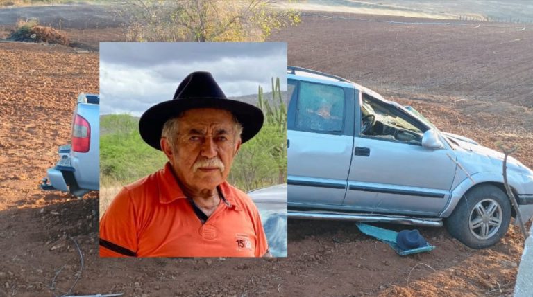 Agricultor morre em acidente de carro na PB-186, entre Caraúbas e Congo