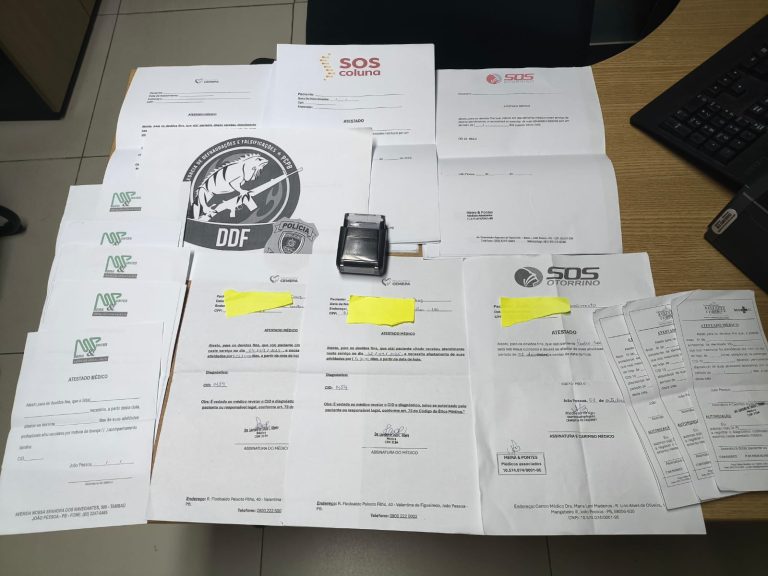 João Pessoa: mulher é presa em flagrante por venda de atestados médicos falsos