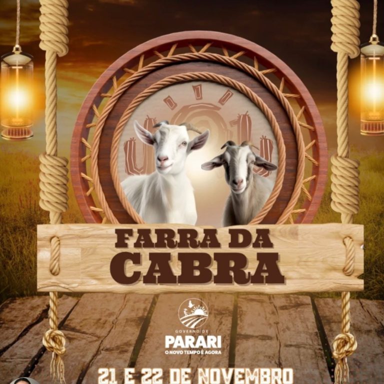 Prefeitura de Parari divulga datas da 1ª Farra da Cabra