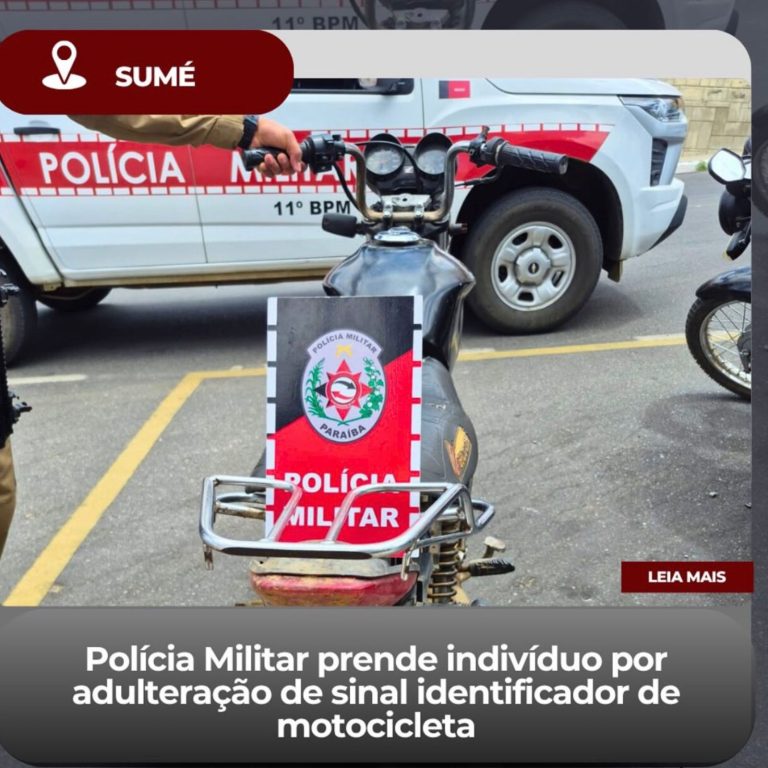 Polícia Militar prende homem por adulteração de sinal identificador de motocicleta em Sumé