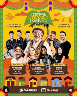 Caraúbas realiza Festival Literário e Cultural com três dias de programação e grandes atrações