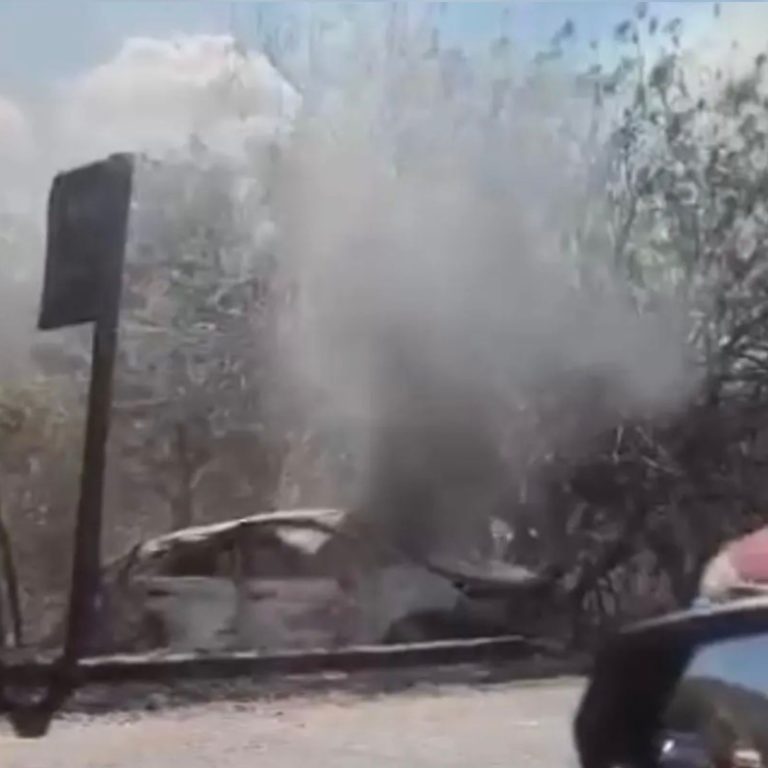 Grave acidente é registrado na Serra do Teixeira; veículo de sumeenses pega fogo após impacto