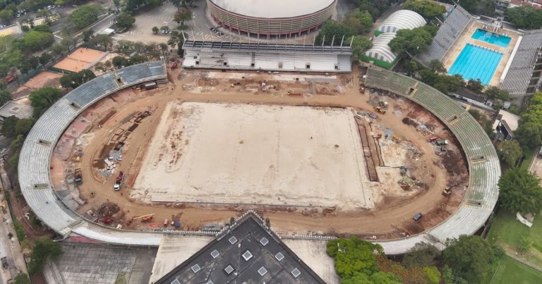 Estádio do Ibirapuera tem 30% de obras de restauração concluídas após um ano; veja imagens