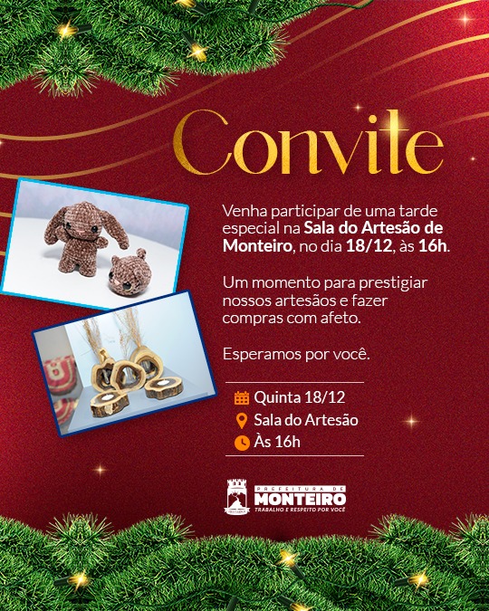 Secretaria de Cultura e Turismo de Monteiro promove “Compras com Afeto” para valorizar o artesanato local