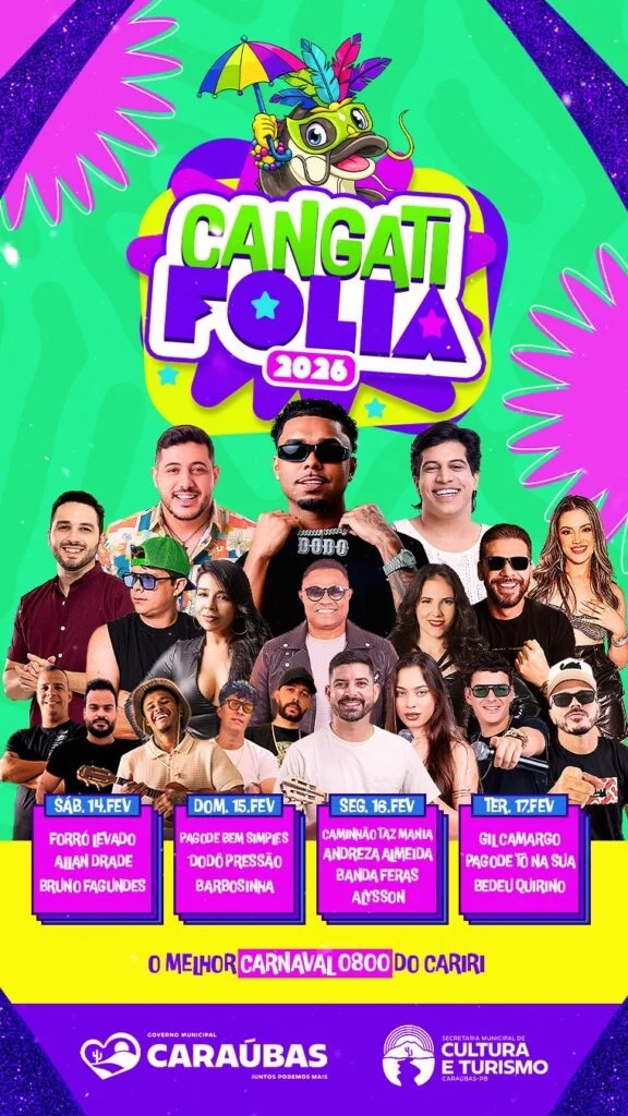 Prefeitura de Caraúbas divulga programação completa do CangatiFolia 2026