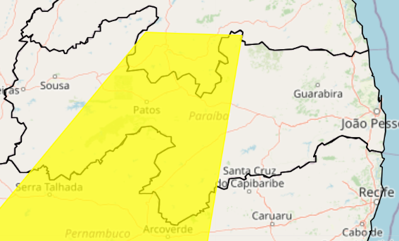Inmet emite novo alerta de baixa umidade para 79 municípios paraibanos