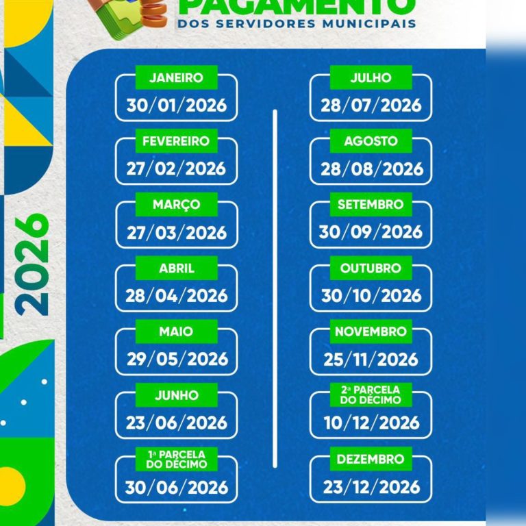Prefeitura de Boa Vista divulga calendário de pagamento dos servidores municipais para 2026