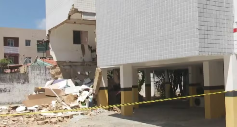 Defesa Civil interdita edifício após desabamento de apartamento no bairro do Bessa