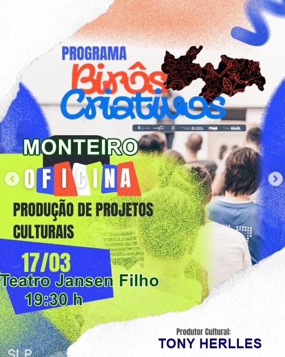 Programa “Birôs Criativos” convida artistas e impulsiona cultura em Monteiro